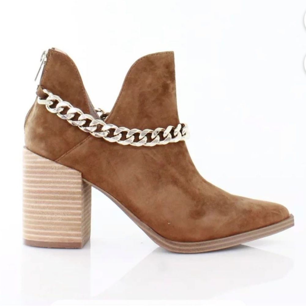 Steve Madden Cedar suede Leather With
Chain Ankle Booties size 6 - Picture 9 of 14